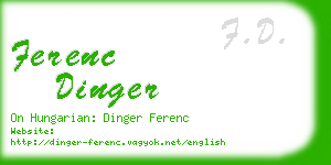 ferenc dinger business card